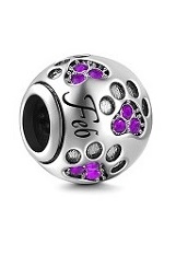 delightful mini cubic zirconia February birthstone charm